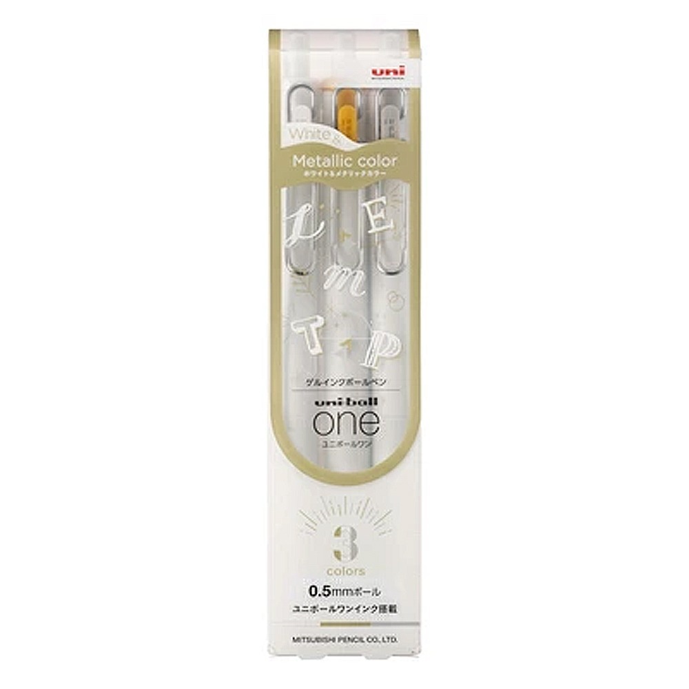 ｜買到吃手手｜UNI 三菱 ball-ONE 金銀白鋼珠筆套筆 UMN-SC-38 UMN-SC-05-規格圖2