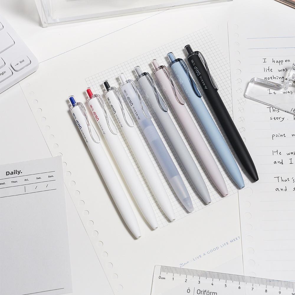 ｜買到吃手手｜【買1送1】米扭 DRIP 水滴自動鋼珠筆 白桿/柔紗 DP0.38 筆芯 0.38 MENIU-細節圖2