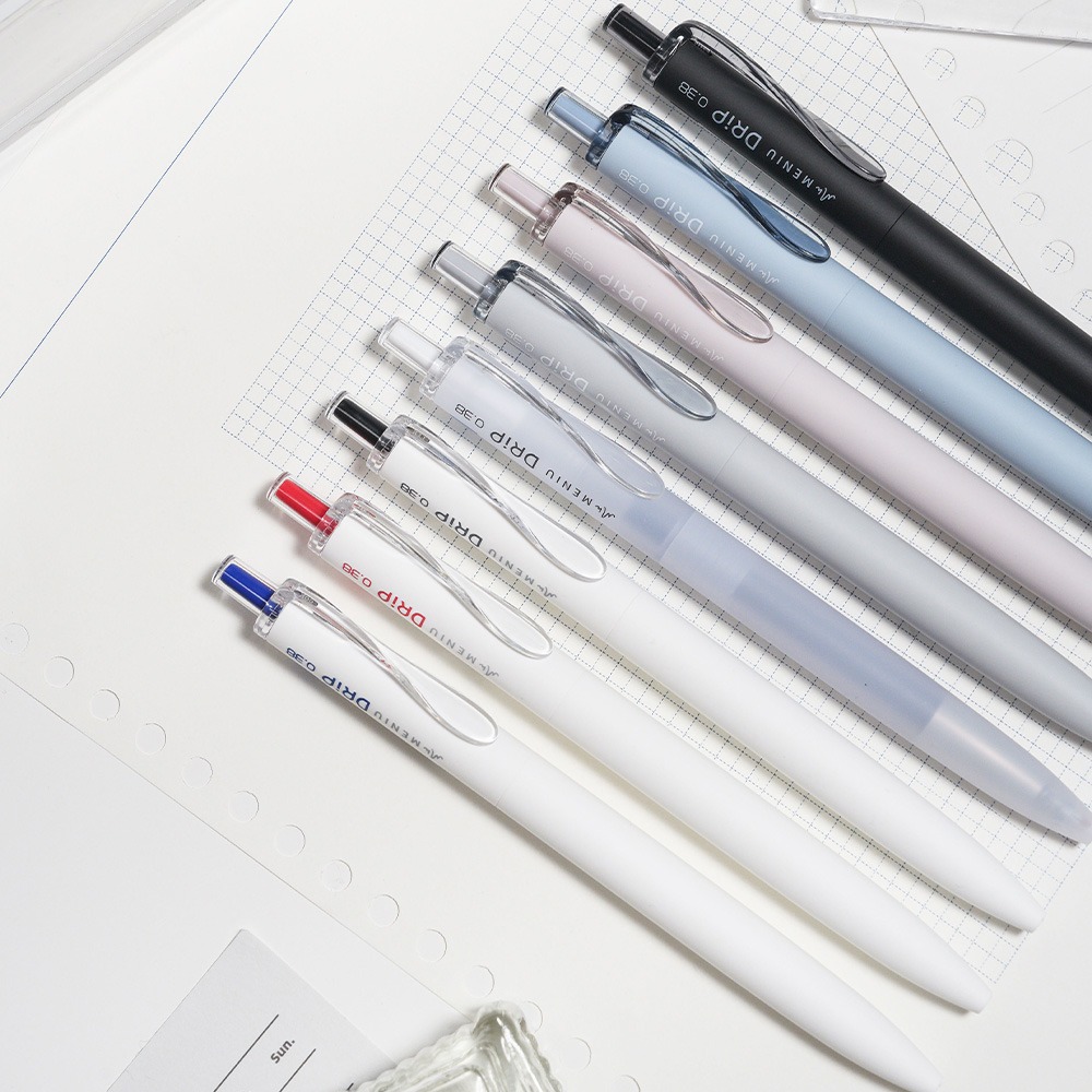 ｜買到吃手手｜【買1送1】米扭 DRIP 水滴自動鋼珠筆 白桿/柔紗 DP0.38 筆芯 0.38 MENIU-細節圖3
