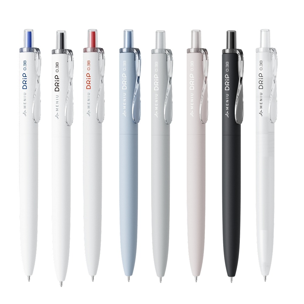 ｜買到吃手手｜【買1送1】米扭 DRIP 水滴自動鋼珠筆 白桿/柔紗 DP0.38 筆芯 0.38 MENIU-細節圖6