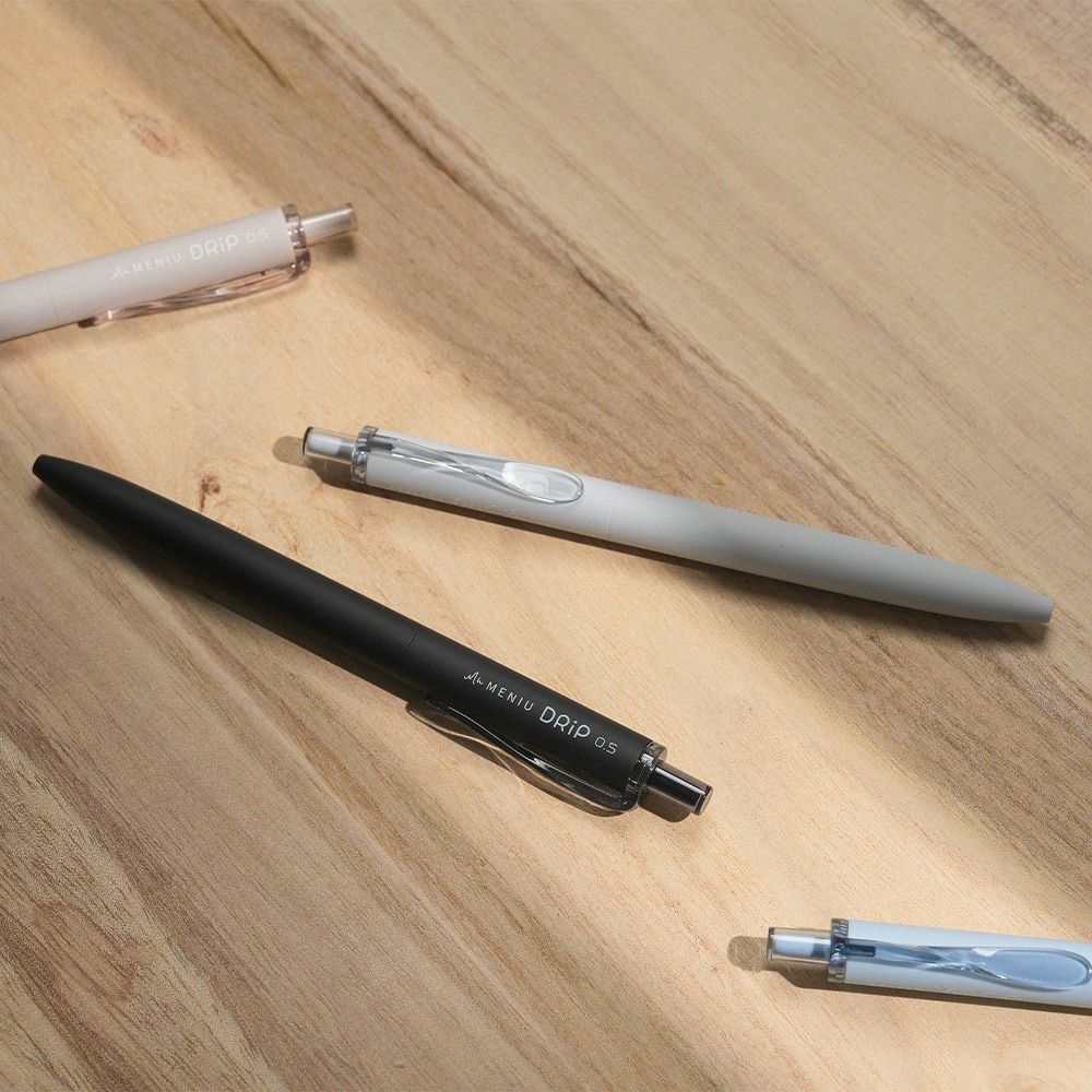 ｜買到吃手手｜【買1送1】米扭 DRIP 水滴自動鋼珠筆 白桿/柔紗 DP0.5 筆芯 MNR 0.5 MENIU-細節圖2