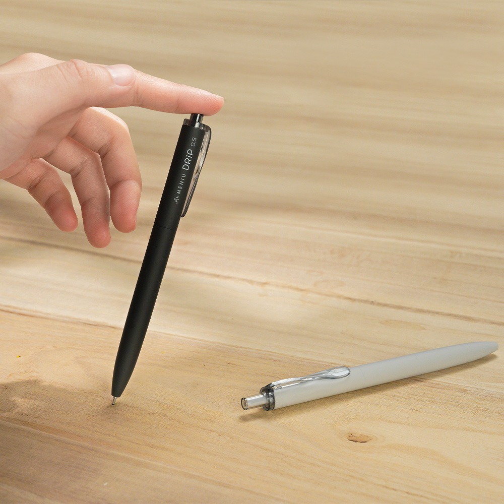 ｜買到吃手手｜【買1送1】米扭 DRIP 水滴自動鋼珠筆 白桿/柔紗 DP0.5 筆芯 MNR 0.5 MENIU-細節圖3