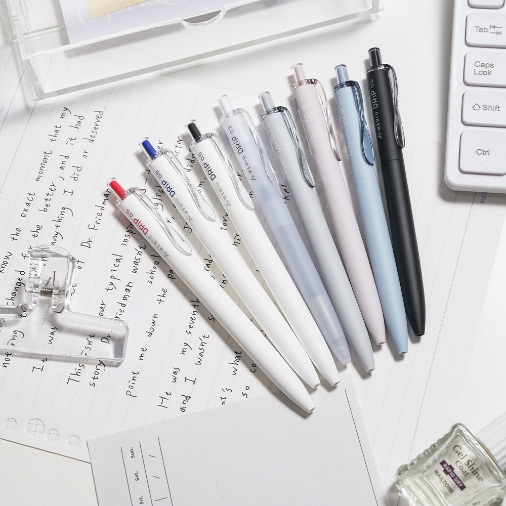 ｜買到吃手手｜【買1送1】米扭 DRIP 水滴自動鋼珠筆 白桿/柔紗 DP0.5 筆芯 MNR 0.5 MENIU-細節圖4