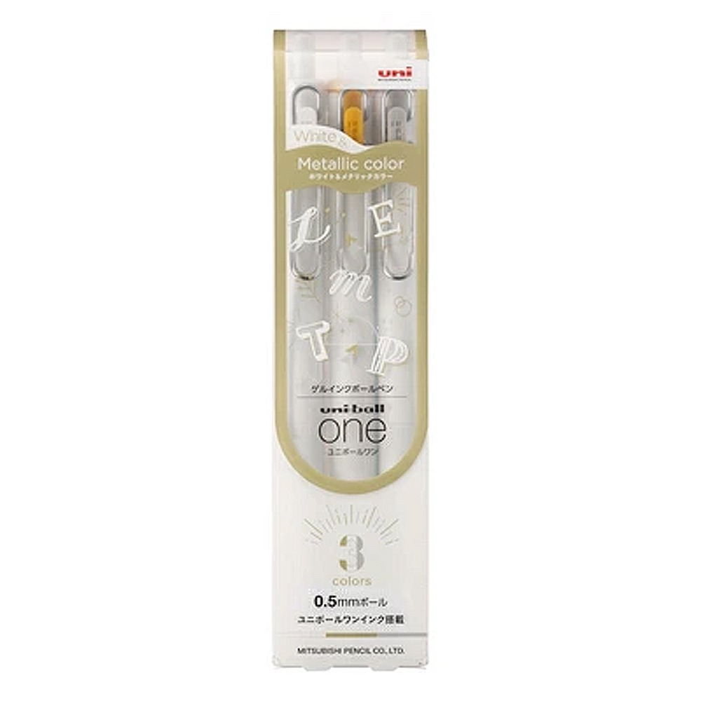 ｜買到吃手手｜【送便利貼】三菱 Uni ball-ONE 金銀白鋼珠筆套筆 0.38/0.5mm UMN-SC-規格圖8