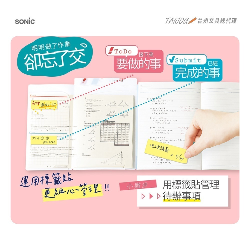 ｜買到吃手手｜【預購】日本 SONiC SP-1951/SP-1969 B5/A4 自黏管理文件夾-細節圖7