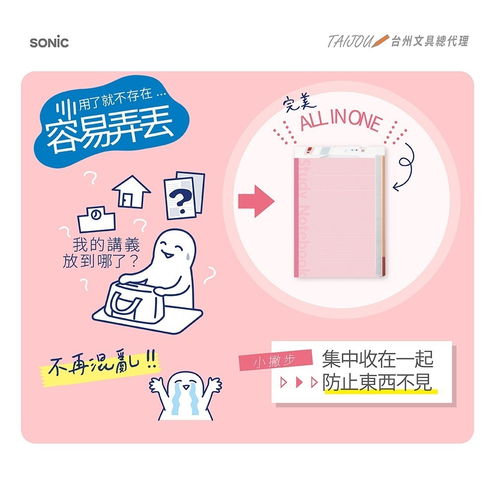 ｜買到吃手手｜【預購】日本 SONiC SP-1951/SP-1969 B5/A4 自黏管理文件夾-細節圖8