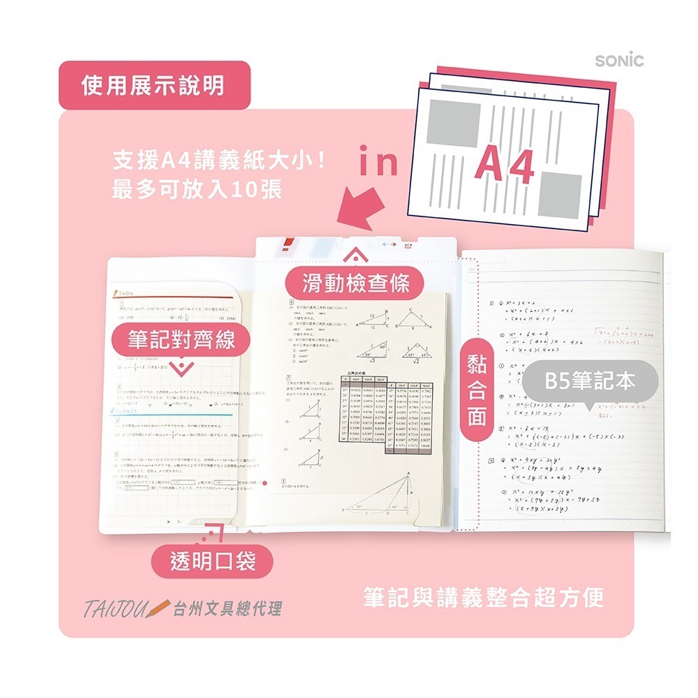 ｜買到吃手手｜【預購】日本 SONiC SP-1951/SP-1969 B5/A4 自黏管理文件夾-細節圖9
