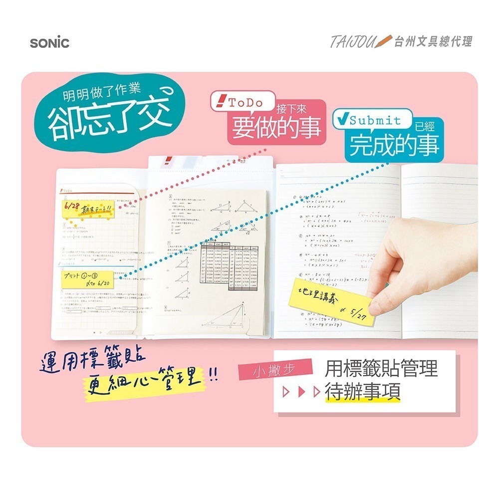 ｜買到吃手手｜日本 SONiC SP-1951/SP-1969 B5/A4 自黏管理文件夾-細節圖7