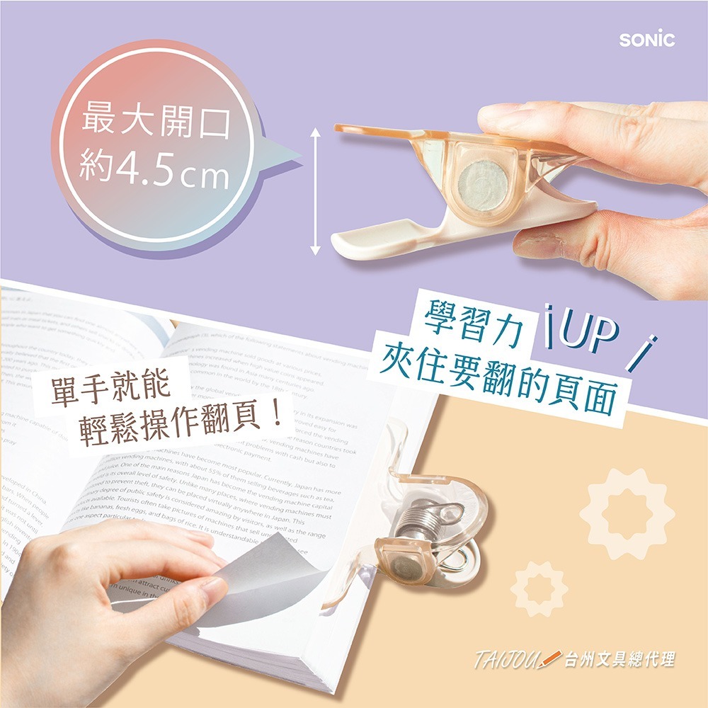 ｜買到吃手手｜ 日本 SONiC SP-2813 透視加重固頁書夾-細節圖7
