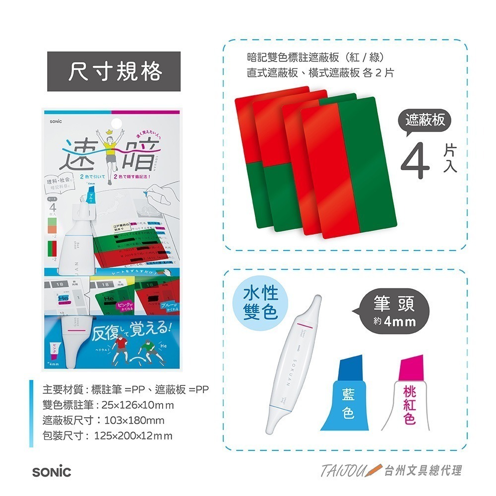 ｜買到吃手手｜ 日本 SONiC SP-8925RG 暗記雙色標註5件套-細節圖6