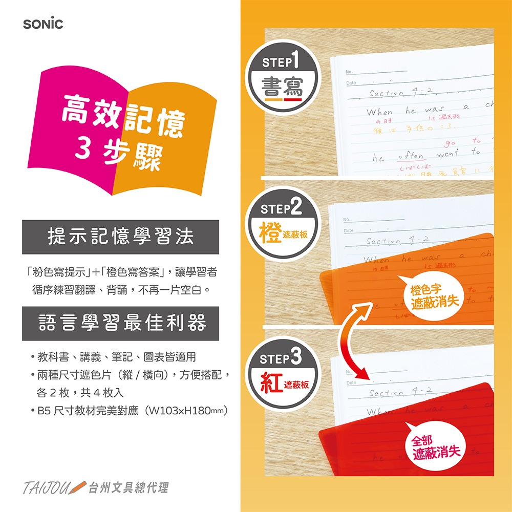 ｜買到吃手手｜【預購】 日本 SONiC SP-8974RO 暗記雙色書寫5件套-細節圖3