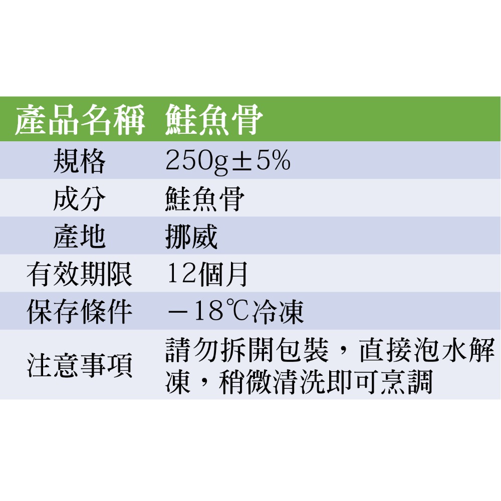 [丸碧水產]  鮭魚骨 250g/入 味噌湯 火鍋 燉魚湯 湯底 熬湯 挪威鮭魚-細節圖4