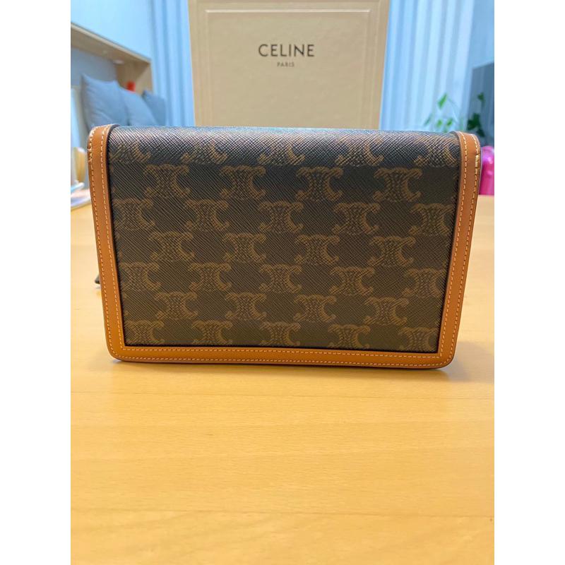全新Celine woc老花凱旋門 鏈條包 信封包 日本專櫃正品-細節圖3