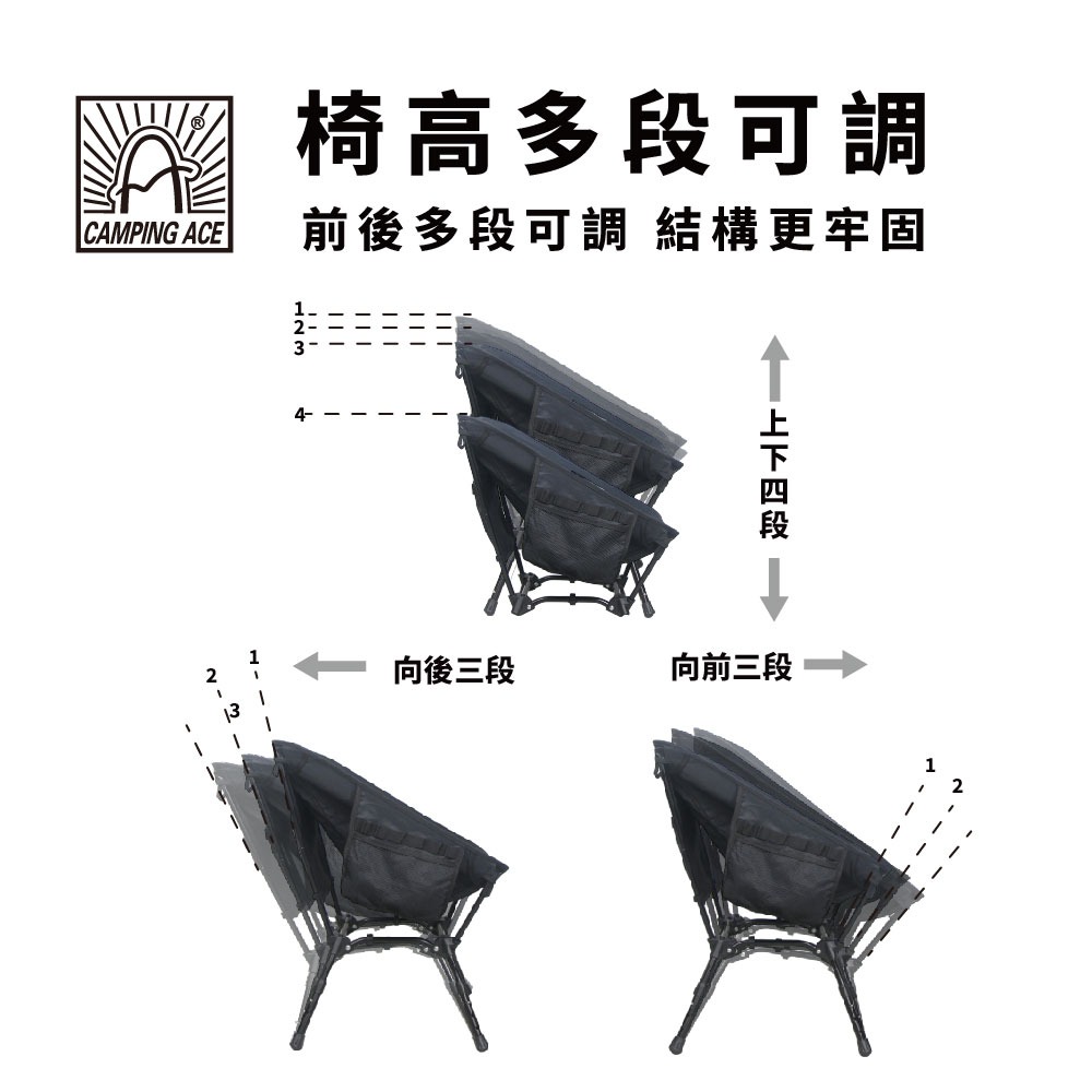Camping Ace 野樂黑森戰術太空椅 ARC-5T 露營椅 露營 露營用具 露營用品 椅子 太空椅-細節圖3