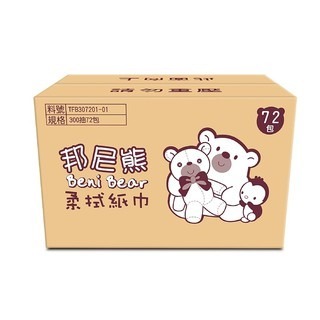 BeniBear邦尼熊抽取式餐紙巾300抽x72包/箱(免運費 不含離島東半部及偏遠地區)-細節圖3