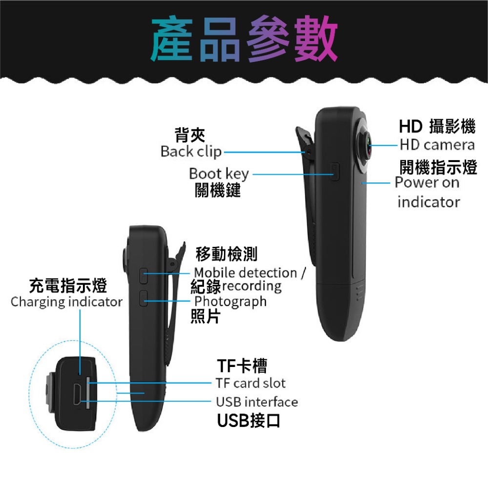 【QIUPAPA】高清針孔監視密錄器攝影機 秘錄器 微型攝影機1080P 可錄音錄影 存證 循環錄影 密錄器 攝影機-細節圖3