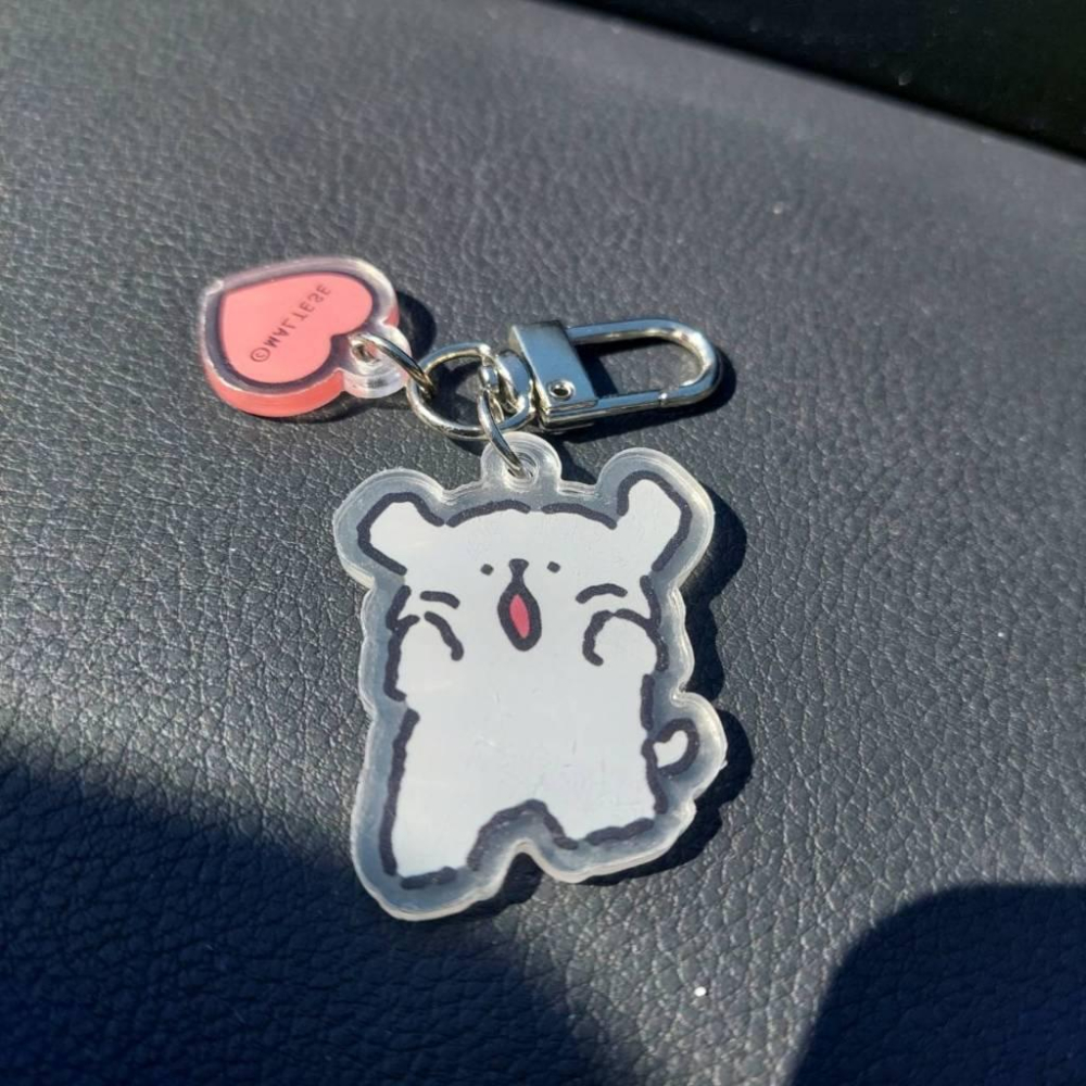 【怪寶貝】線條小狗 可愛小狗 掛鉤 扣 壓克力 吊飾 卡通 可愛 趣味 ins 節日 書包 掛件-細節圖3