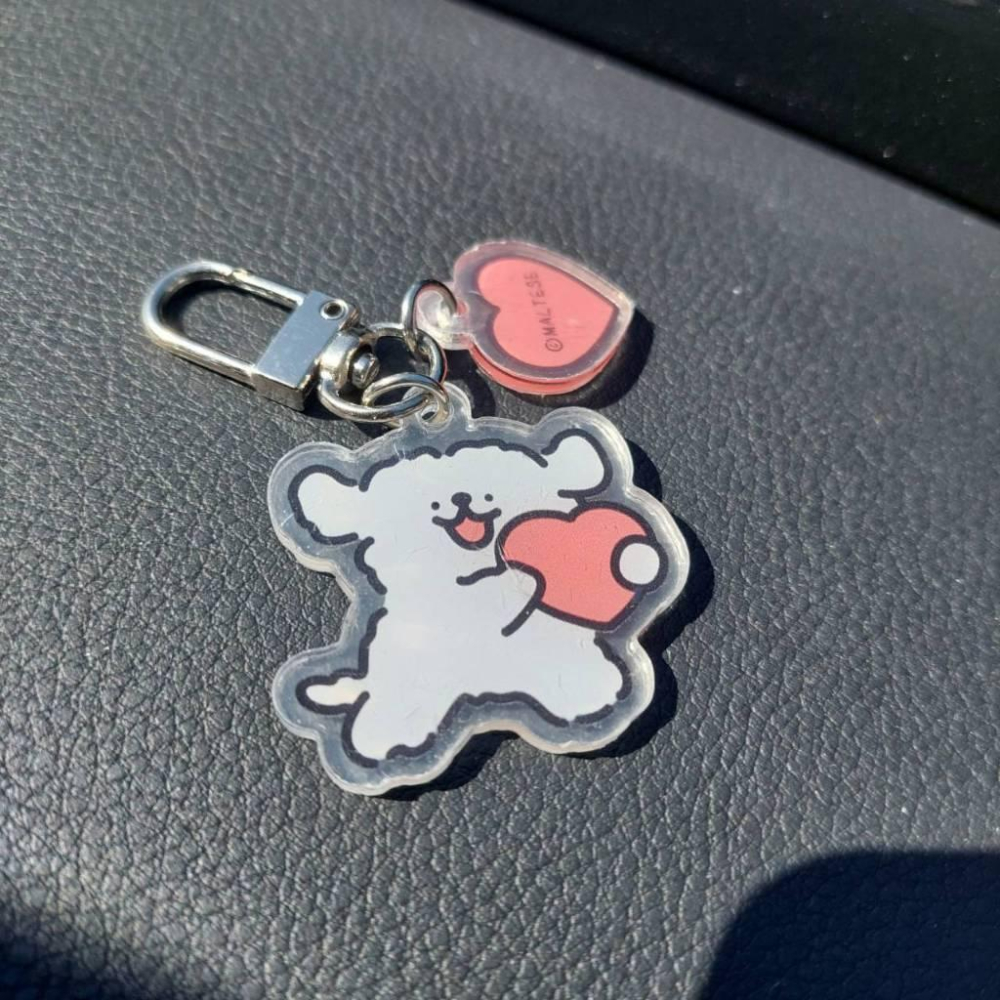 【怪寶貝】線條小狗 可愛小狗 掛鉤 扣 壓克力 吊飾 卡通 可愛 趣味 ins 節日 書包 掛件-細節圖4