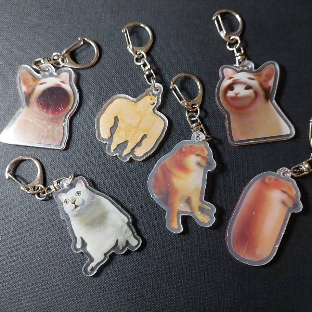 【怪寶貝】🔥迷因柴犬🔥 迷因狗 迷因吊飾 壓克力吊飾 迷因 POP貓 奇怪的知識增加了 迷因文化-細節圖2