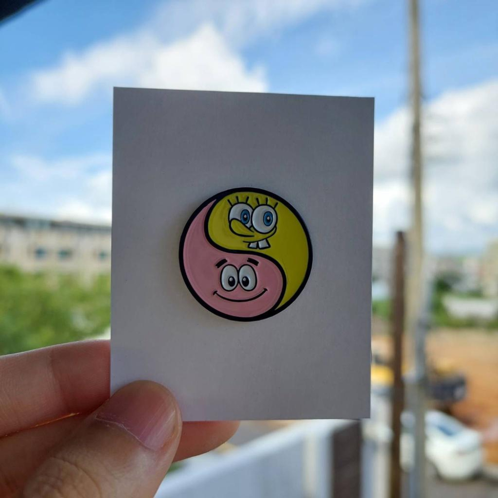 【怪寶貝】海綿寶寶 派大星 我們是最好的朋友 讚啦 胸針 胸章 徽章 禮物-細節圖2