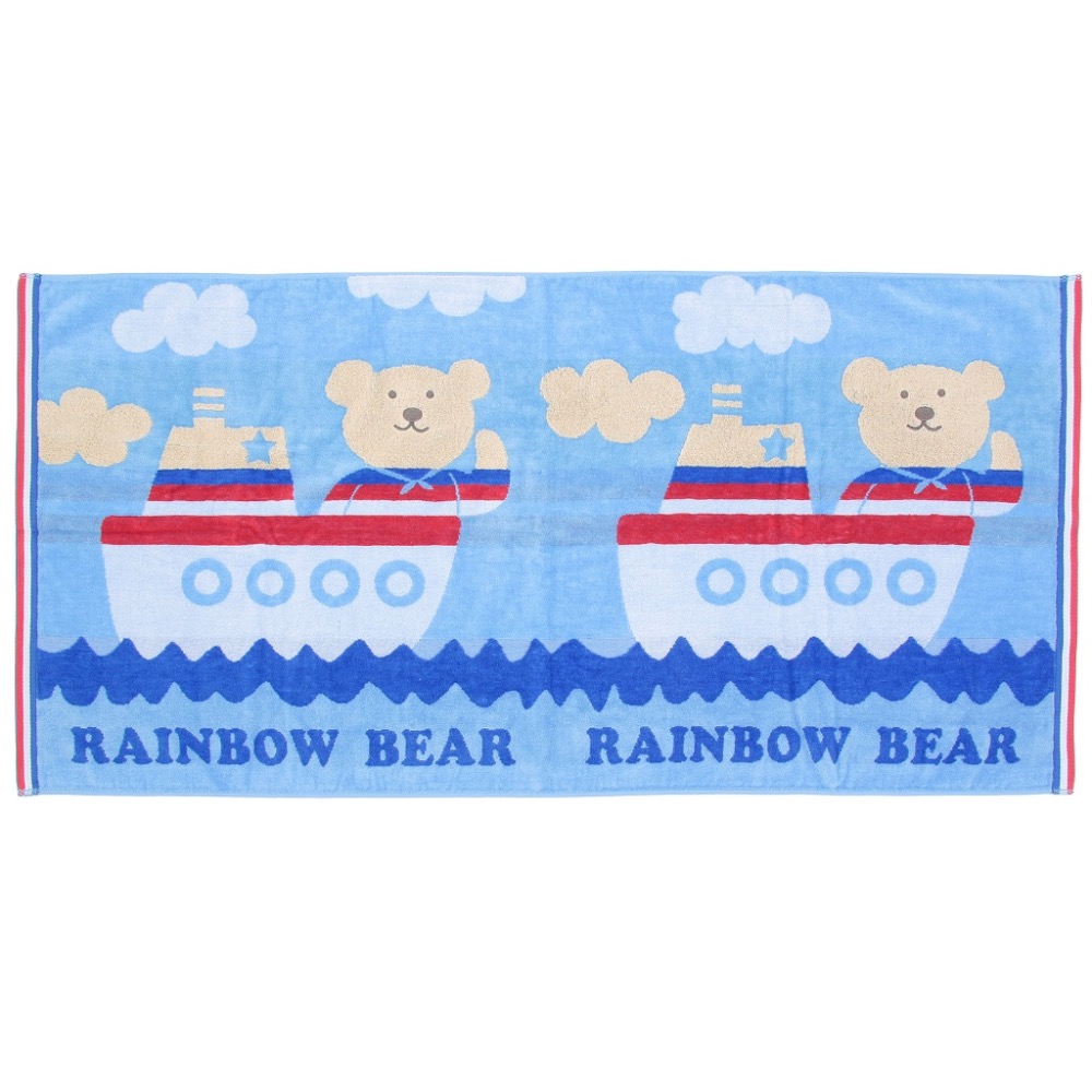 預購 🇯🇵 日本進口 🌈彩虹熊浴巾氣球款 日本製 Rainbow bear 純綿吸水 今治浴巾 60*120cm-細節圖5