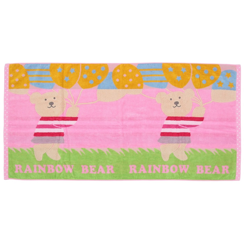 預購 🇯🇵 日本進口 🌈彩虹熊浴巾氣球款 日本製 Rainbow bear 純綿吸水 今治浴巾 60*120cm-規格圖5