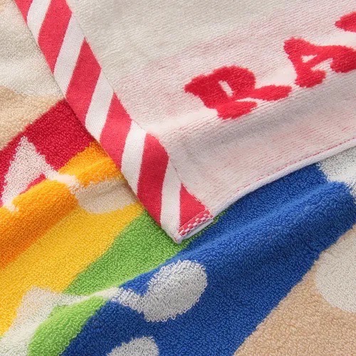 預購 🇯🇵日本進口 彩虹熊浴巾-彩虹音符🎵 日本製 Rainbow bear純綿吸水今治浴巾 60*120cm-細節圖4