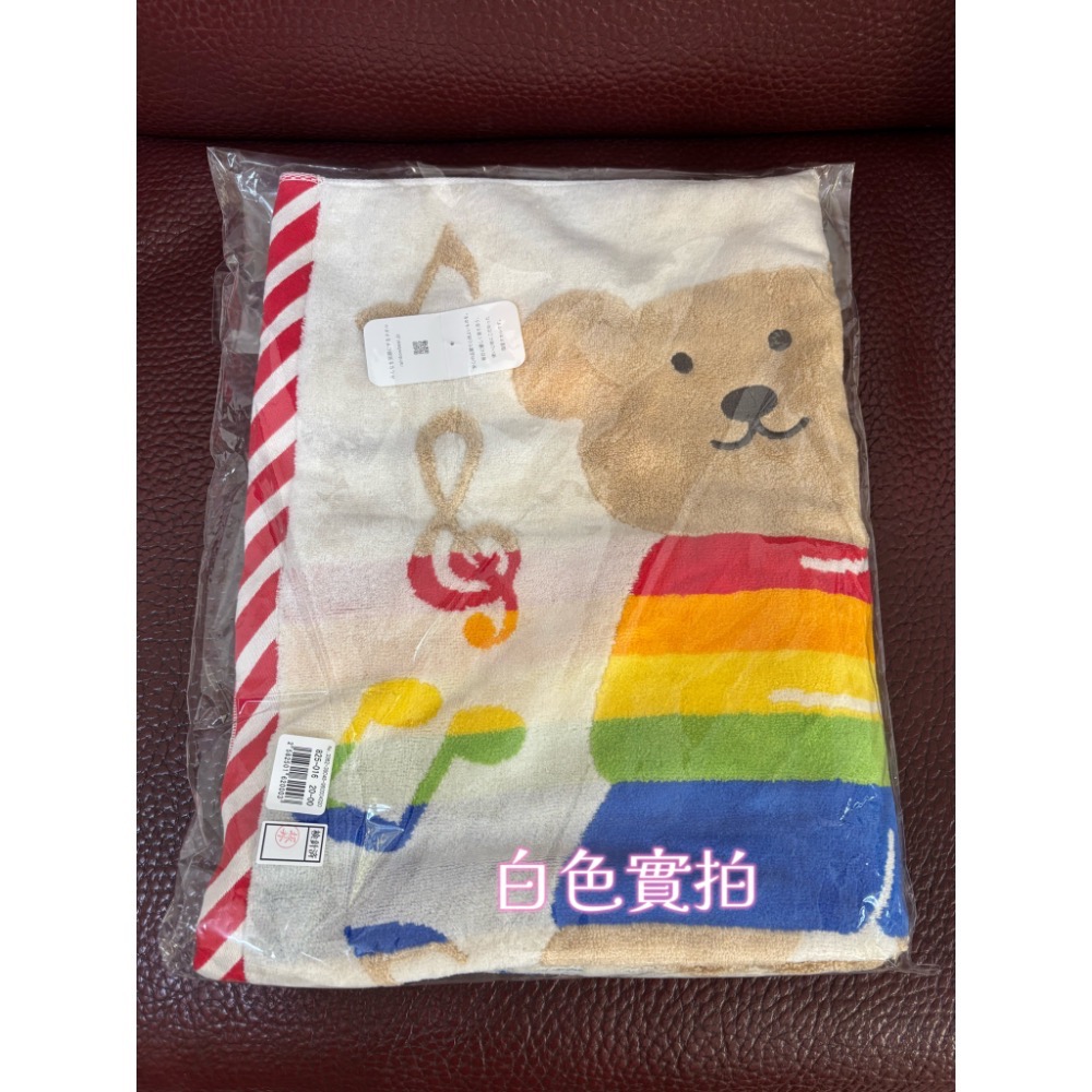 預購 🇯🇵日本進口 彩虹熊浴巾-彩虹音符🎵 日本製 Rainbow bear純綿吸水今治浴巾 60*120cm-細節圖7