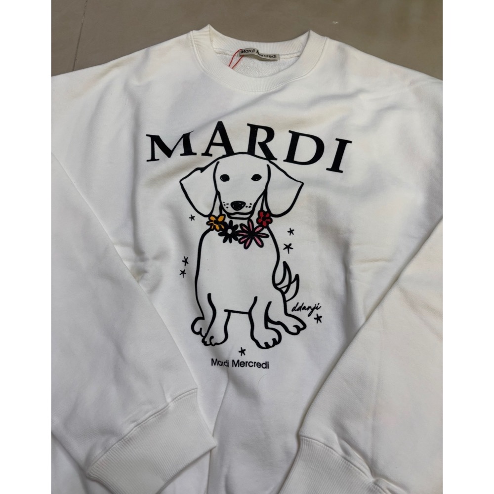 ⭐️現貨-🇰🇷韓國MARDI MERCREDI花環項鍊臘腸狗大學T“僅1”-細節圖2