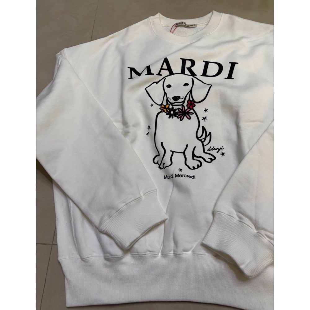 ⭐️現貨-🇰🇷韓國MARDI MERCREDI花環項鍊臘腸狗大學T“僅1”-細節圖3