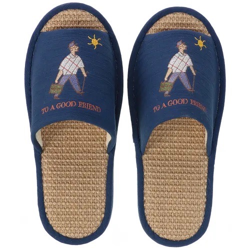 預購 🇯🇵 日本進口 男士麻中室內拖鞋 日本製  /亞麻鞋墊室內拖鞋 居家拖鞋-細節圖2