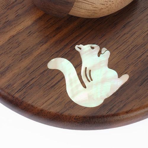 ⭐️現貨-🇯🇵日本像嵌杯蓋/木頭杯蓋-深松鼠「僅1」-細節圖4