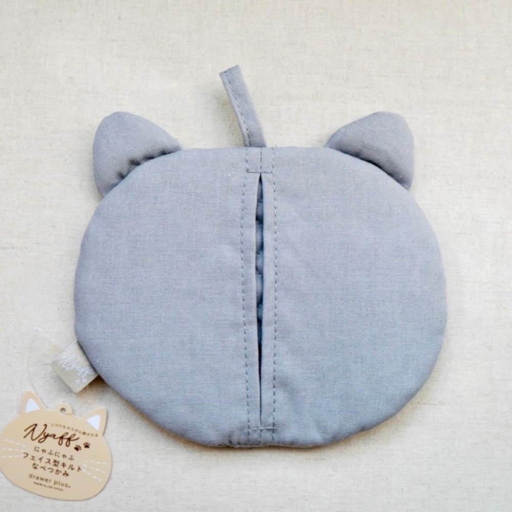 預購 🇯🇵 日本進口 貓咪2way隔熱墊同色2入組 Nyaff 貓臉絎縫 隔熱手套墊  隔熱手套-細節圖5