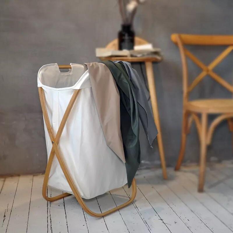 Space幸福空間-北歐生楠竹折疊洗衣籃-細節圖2