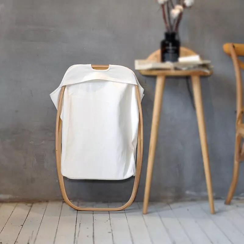 Space幸福空間-北歐生楠竹折疊洗衣籃-細節圖3