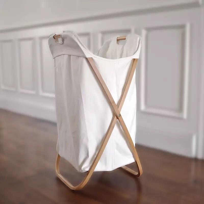 Space幸福空間-北歐生楠竹折疊洗衣籃-細節圖4