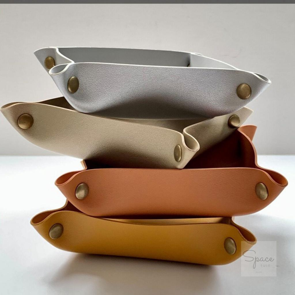 ｜Space幸福空間｜台灣現貨｜北歐皮革玄關收納盤 典雅美觀防水耐磨 飾品收納 鑰匙收納 雜物收納 玄關收納-細節圖2