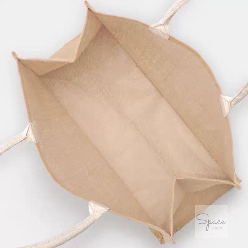 簡約無印麻布包 購物包 手提包 帆布手提袋 時尚購物袋 黃麻購物袋 黃麻手提袋 環保購物袋 多功能購物袋 良品黃麻-細節圖2