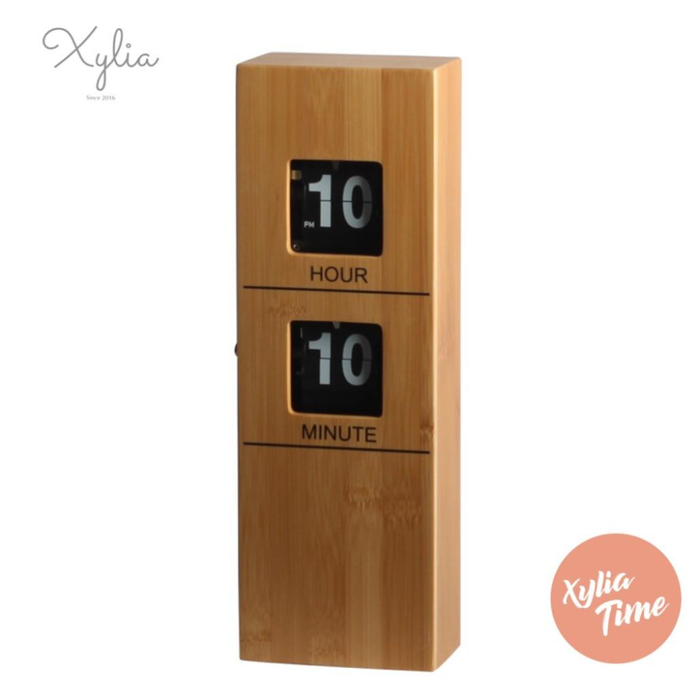 「原廠公司貨，台灣保固請安心購買」Space幸福空間- Xylia直立多色竹木翻頁鐘（原廠正品）-細節圖5