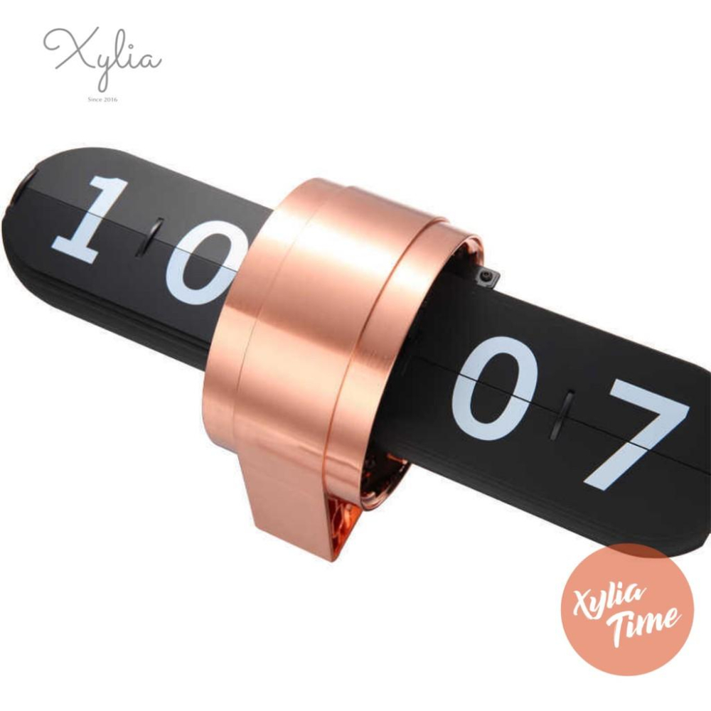 「XYLIA原廠公司貨，台灣保固請安心購買」Space幸福空間- Xylia玻璃輕噪膠囊翻頁鐘可掛可擺（原廠正品)-細節圖2