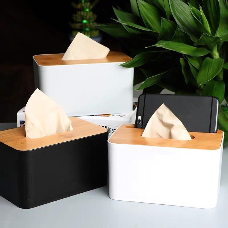 Space幸福空間-無印簡約家用/商用楠木蓋實木蓋面紙盒-細節圖3