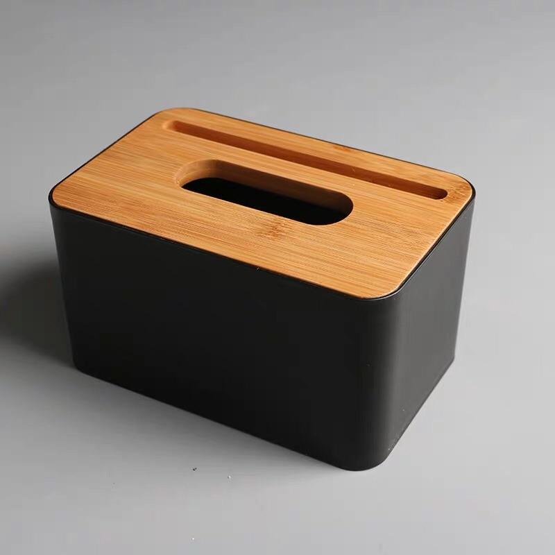 Space幸福空間-無印簡約家用/商用楠木蓋實木蓋面紙盒-細節圖5