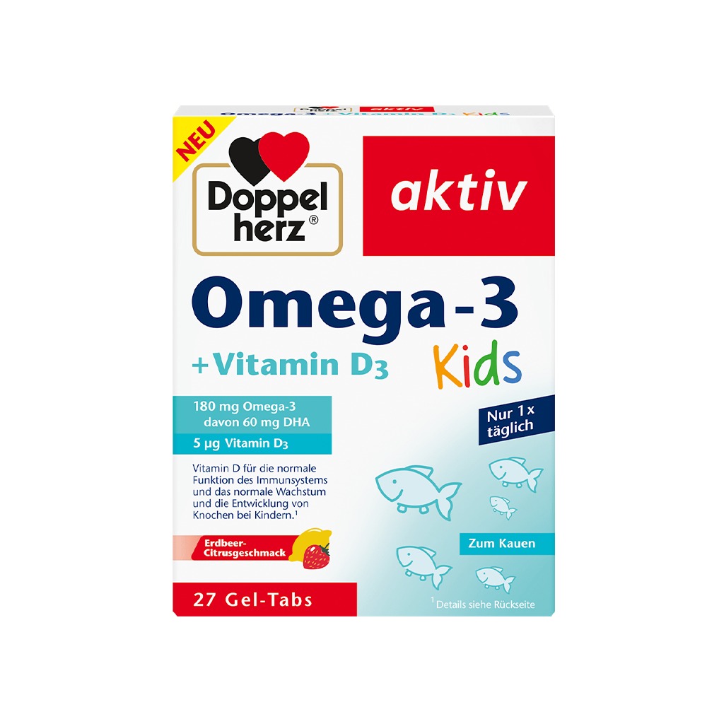 (預購) 德國 Doppelherz 兒童Omega 3魚油 + D3咀嚼錠-細節圖3