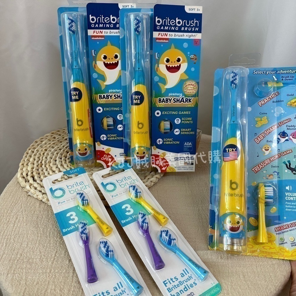 【Baby shark】鯊魚 寶寶 兒童 音樂 電動 刷牙 牙刷/補充刷頭 兒童節 禮物🎵-細節圖2