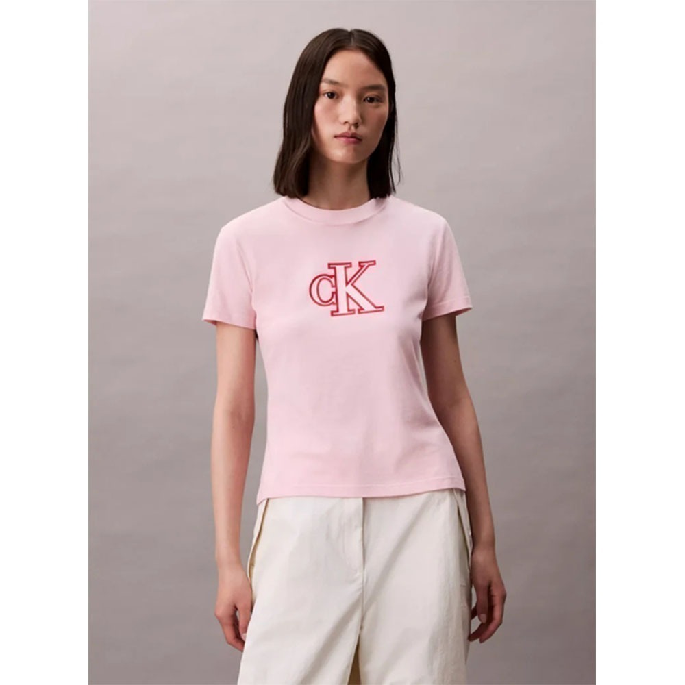 【CK】腰身 短袖 上衣 粉/綠-細節圖4