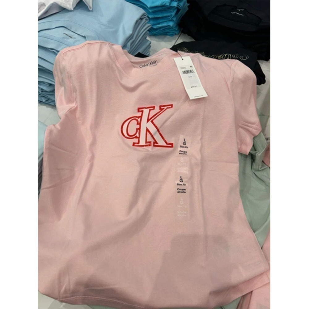 【CK】腰身 短袖 上衣 粉/綠-細節圖5