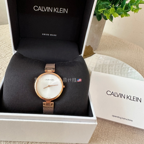 【Calvin Klein】CK 不鏽鋼 玫瑰金 細米蘭 手錶 配件⌚️