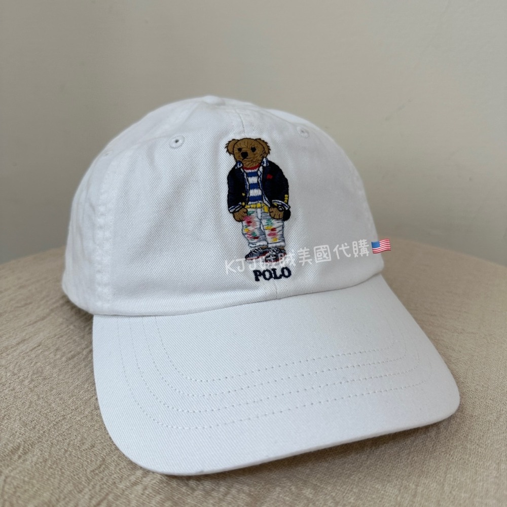 【Polo bear】 少量台灣白色現貨✨貴桑桑的Polo bear 🐻 超可愛的熊熊老帽 帽子-細節圖3