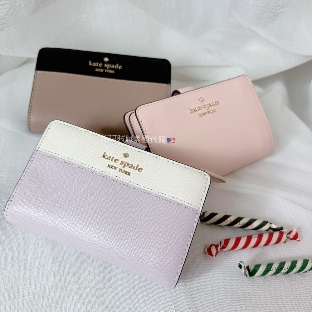 【Kate spade】KS 防刮 素色 中夾 皮夾 包包-細節圖2