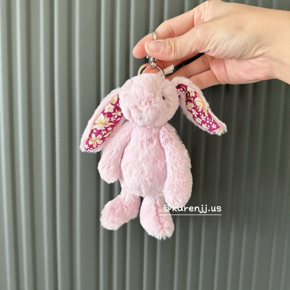 【jellycat】紫色花耳兔吊飾（約18m）